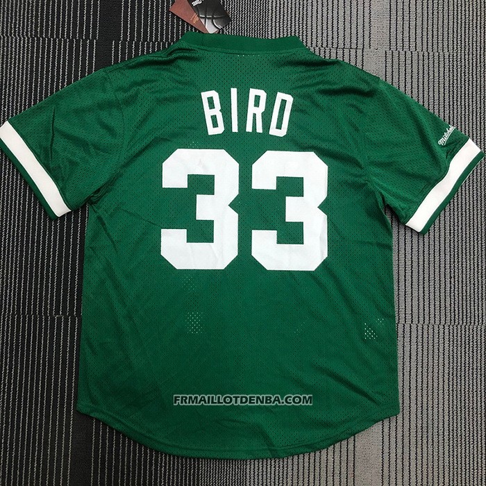 Maillot Manche Courte Boston Celtics Larry Bird NO 33 Vert